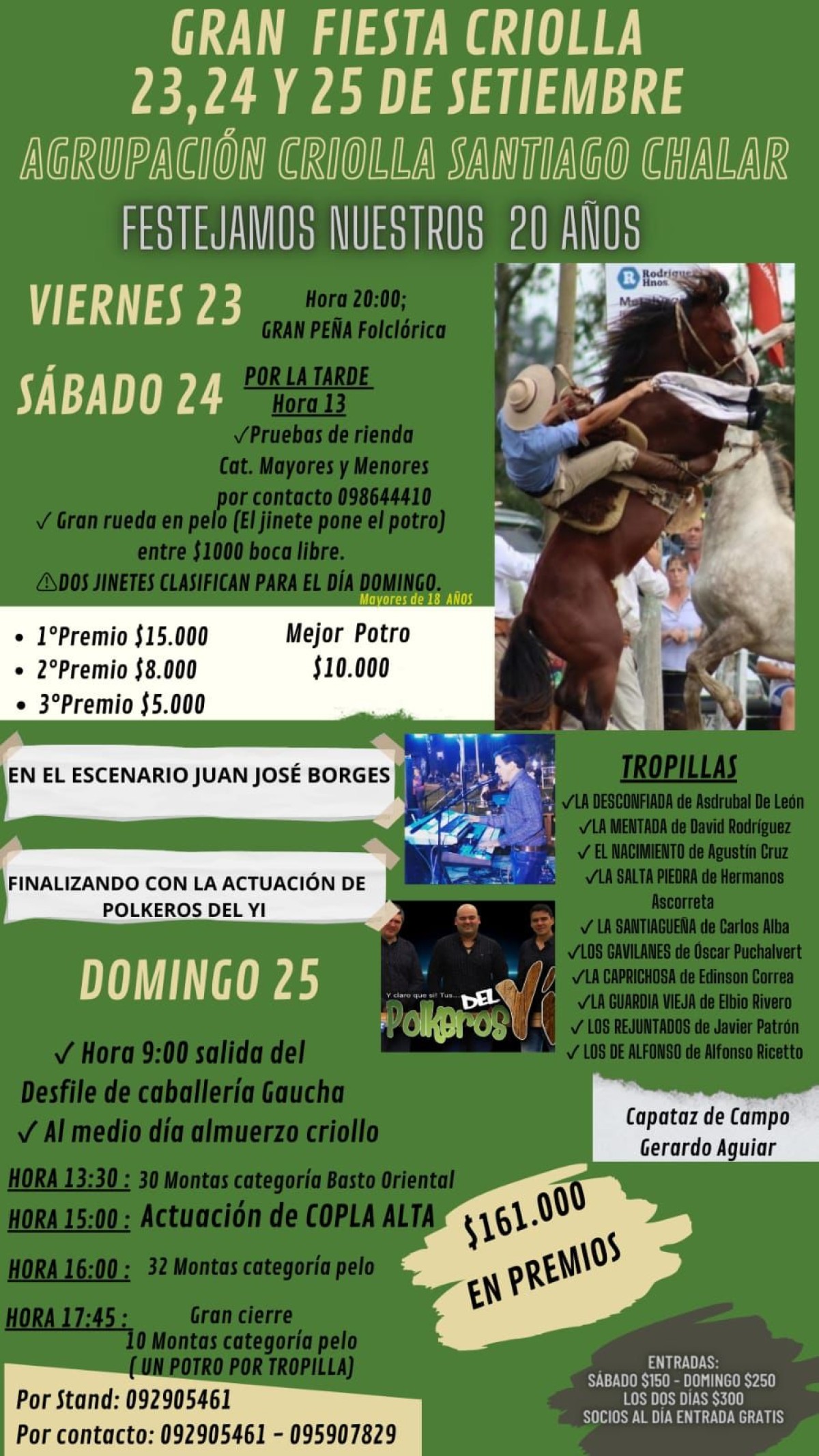 La agrupaci&oacute;n criolla Santiago Chalar celebra su 20&ordm; aniversario