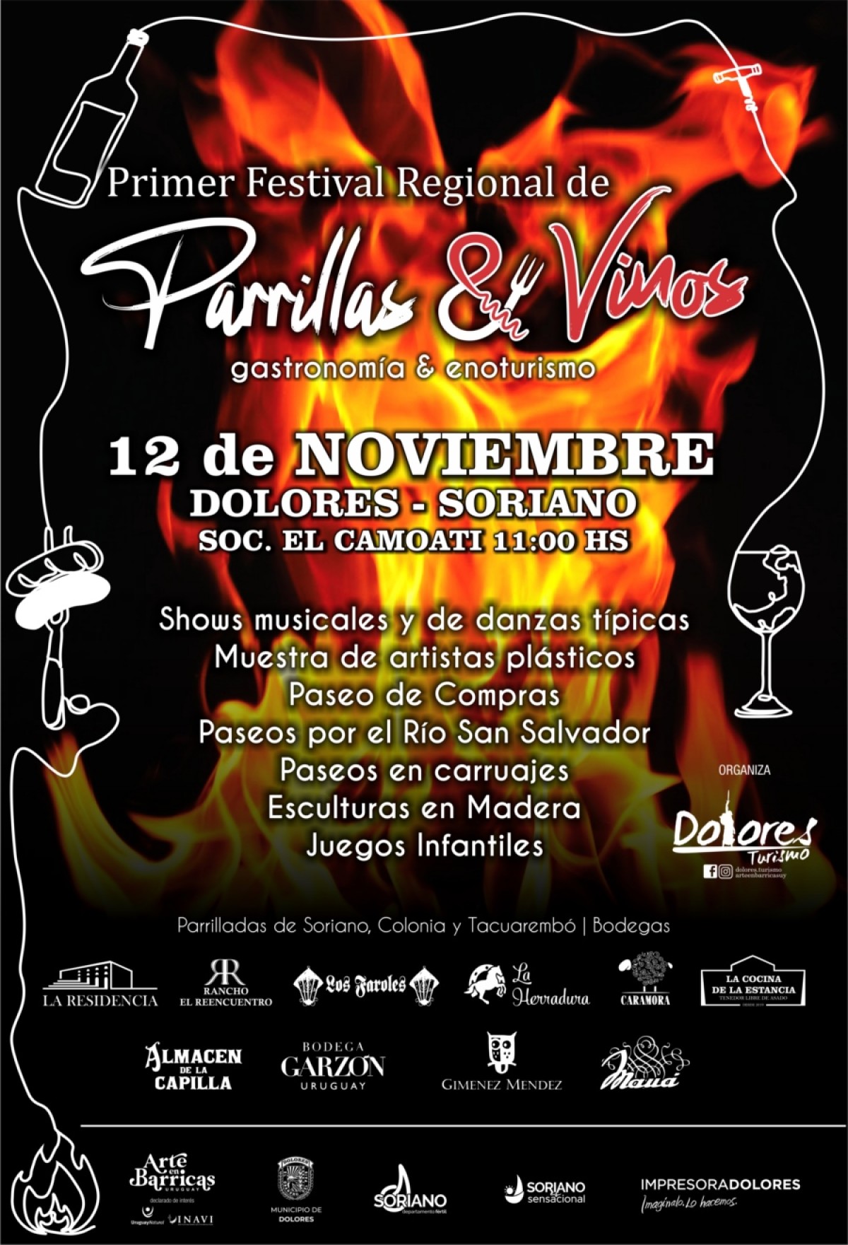 El primer Festival Regional de Parrillas y Vinos ser&aacute; en Dolores el s&aacute;bado 12