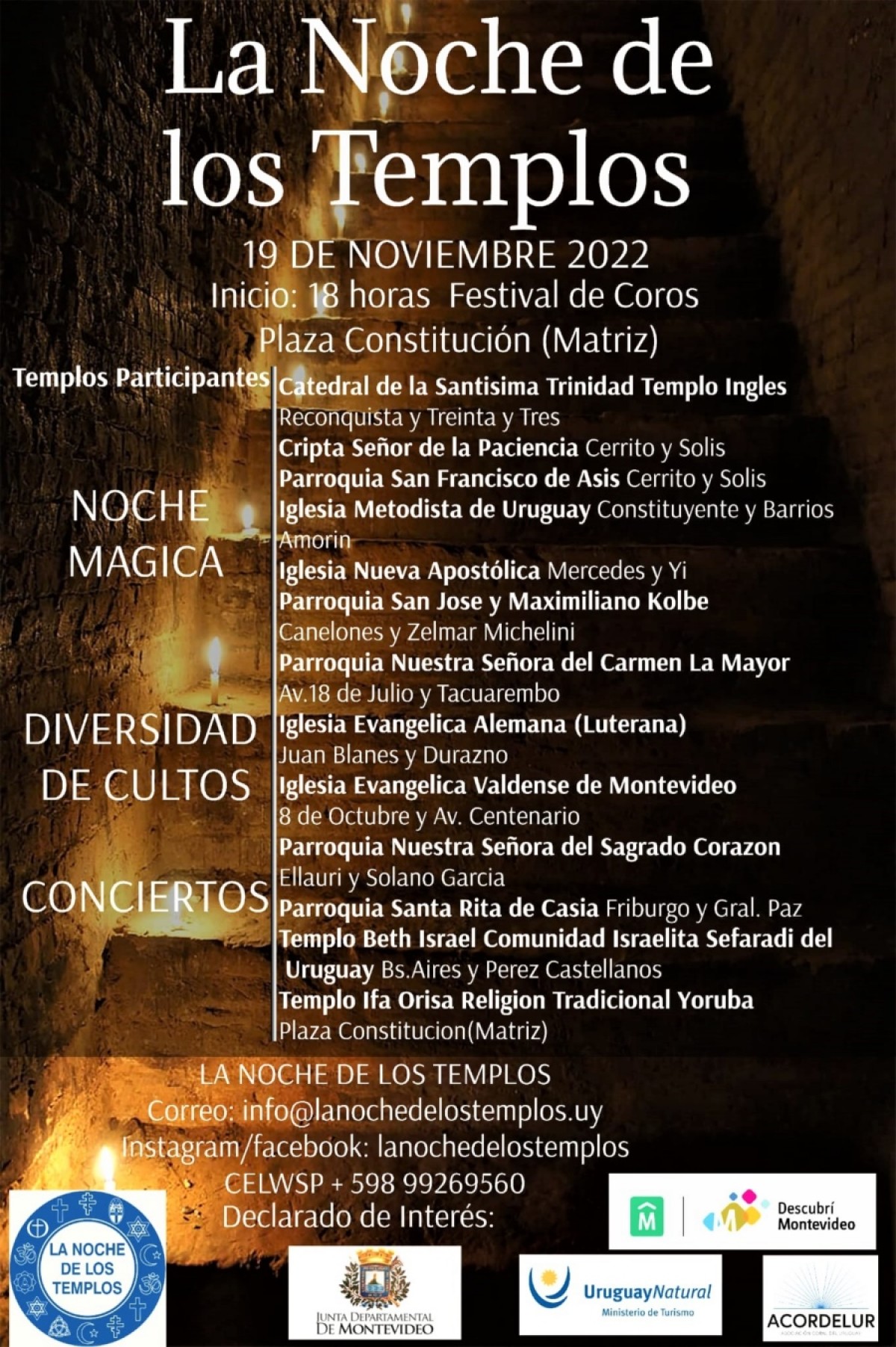 La Noche de los Templos se celebra el s&aacute;bado 19