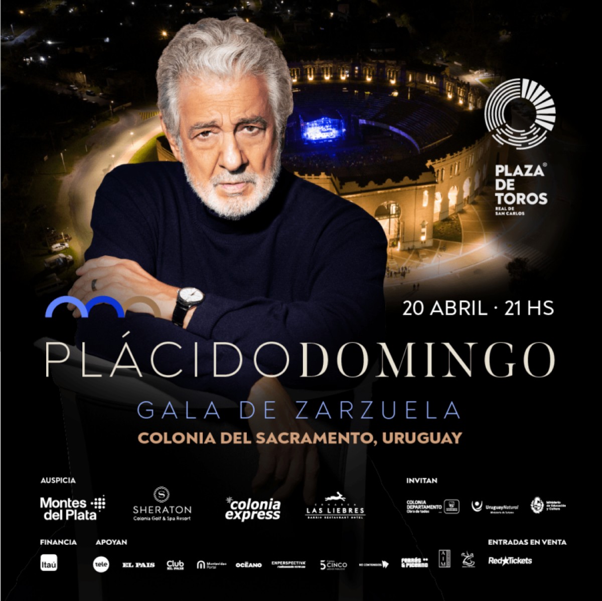 Pl&aacute;cido Domingo en la Plaza de Toros de Colonia