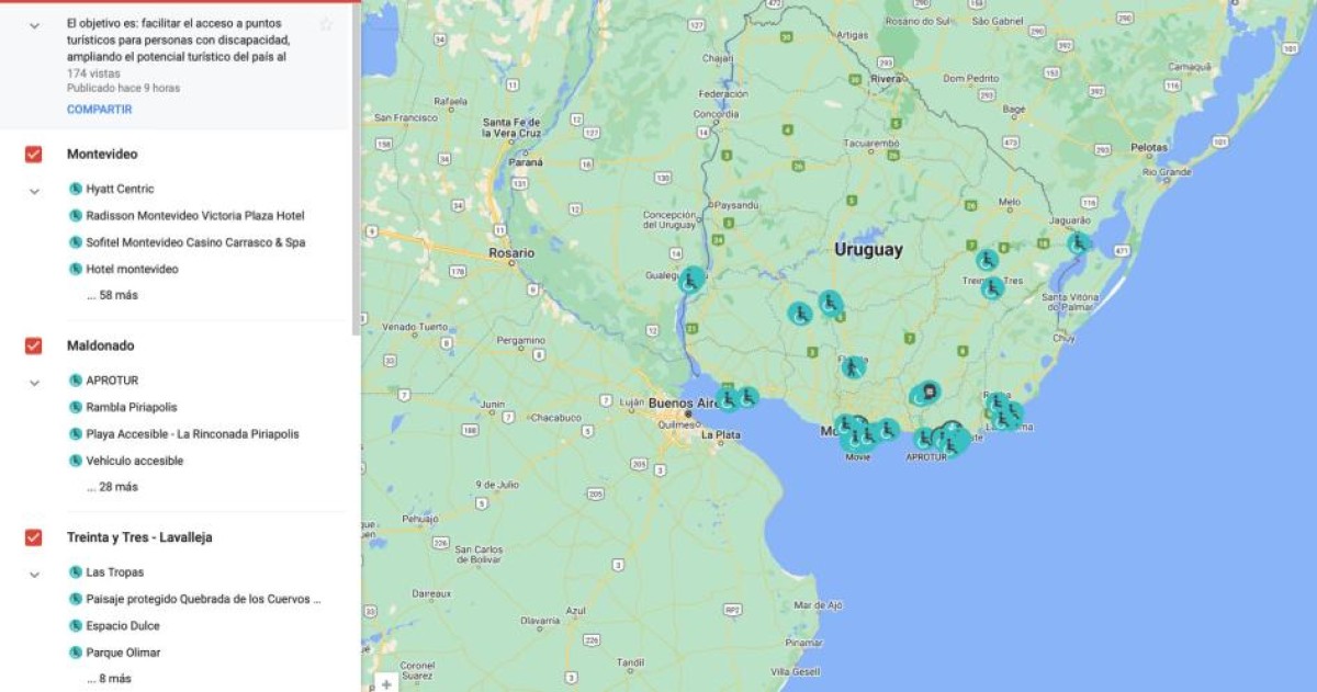 Presentaci&oacute;n de "Uruguay Natural Accesible" en Google Maps