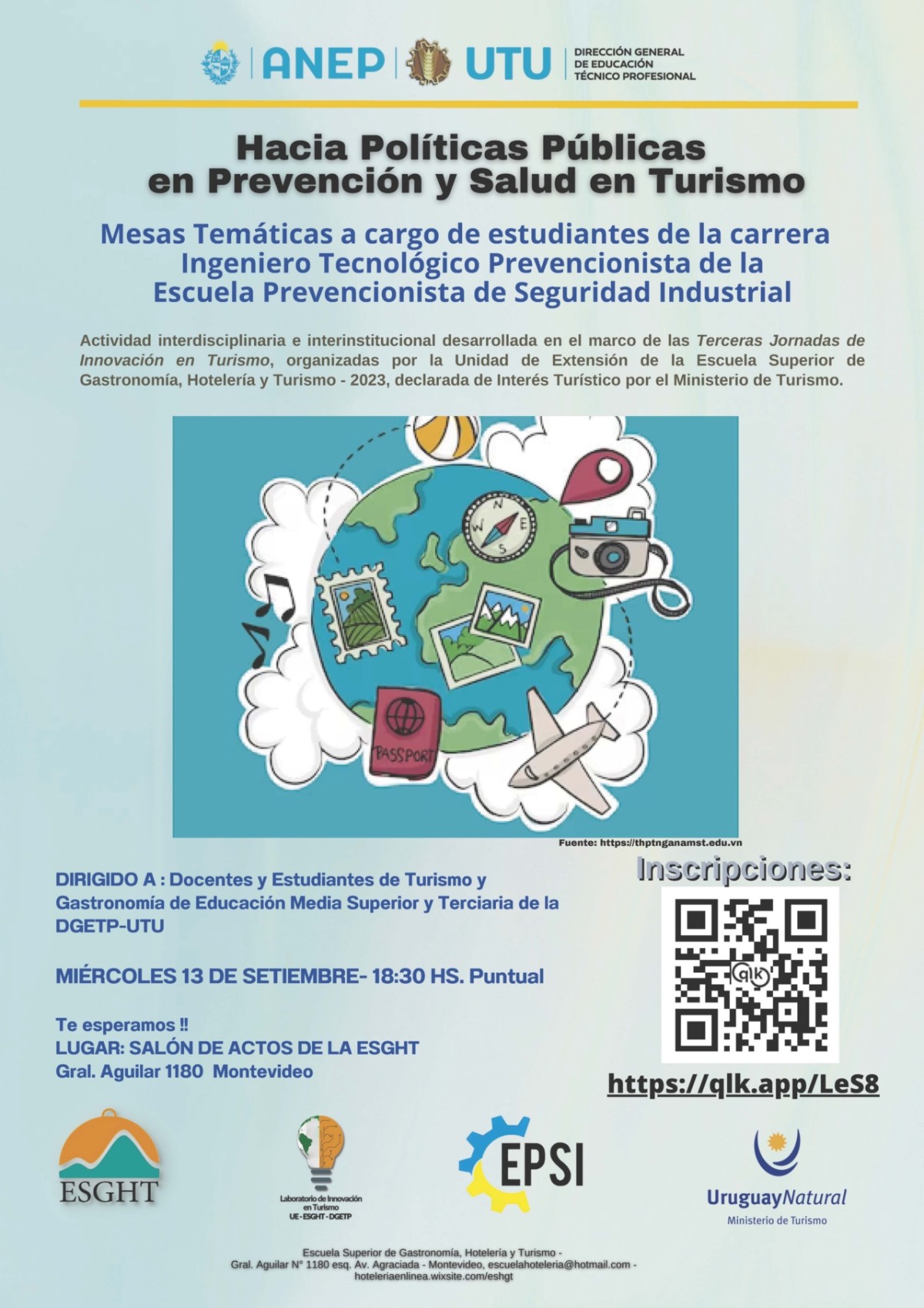 ANEP UTU invita a mesas tem&aacute;ticas sobre Salud en Turismo
