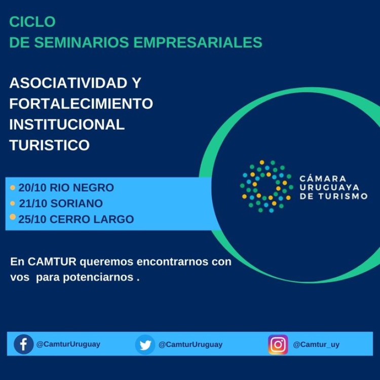 La CAMTUR organiza seminarios en R&iacute;o Negro, Soriano y Cerro Largo