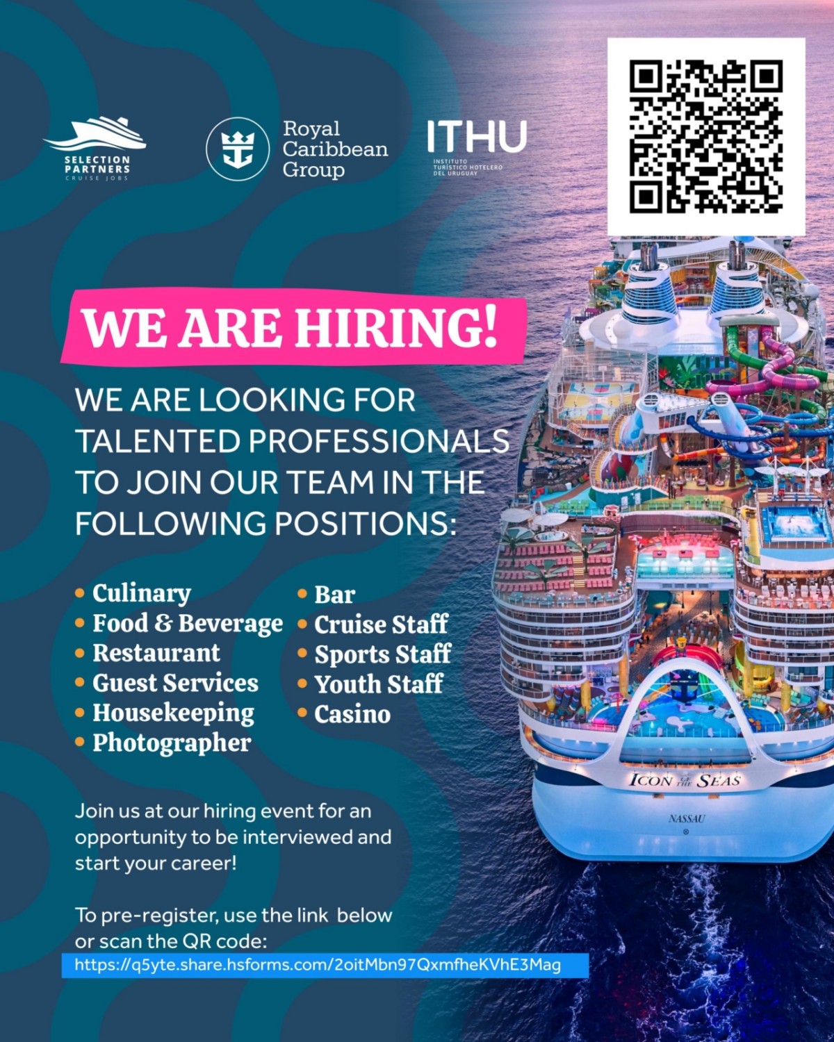 Uruguayos tendr&aacute;n oportunidad de trabajar en cruceros de la prestigiosa Royal Caribbean