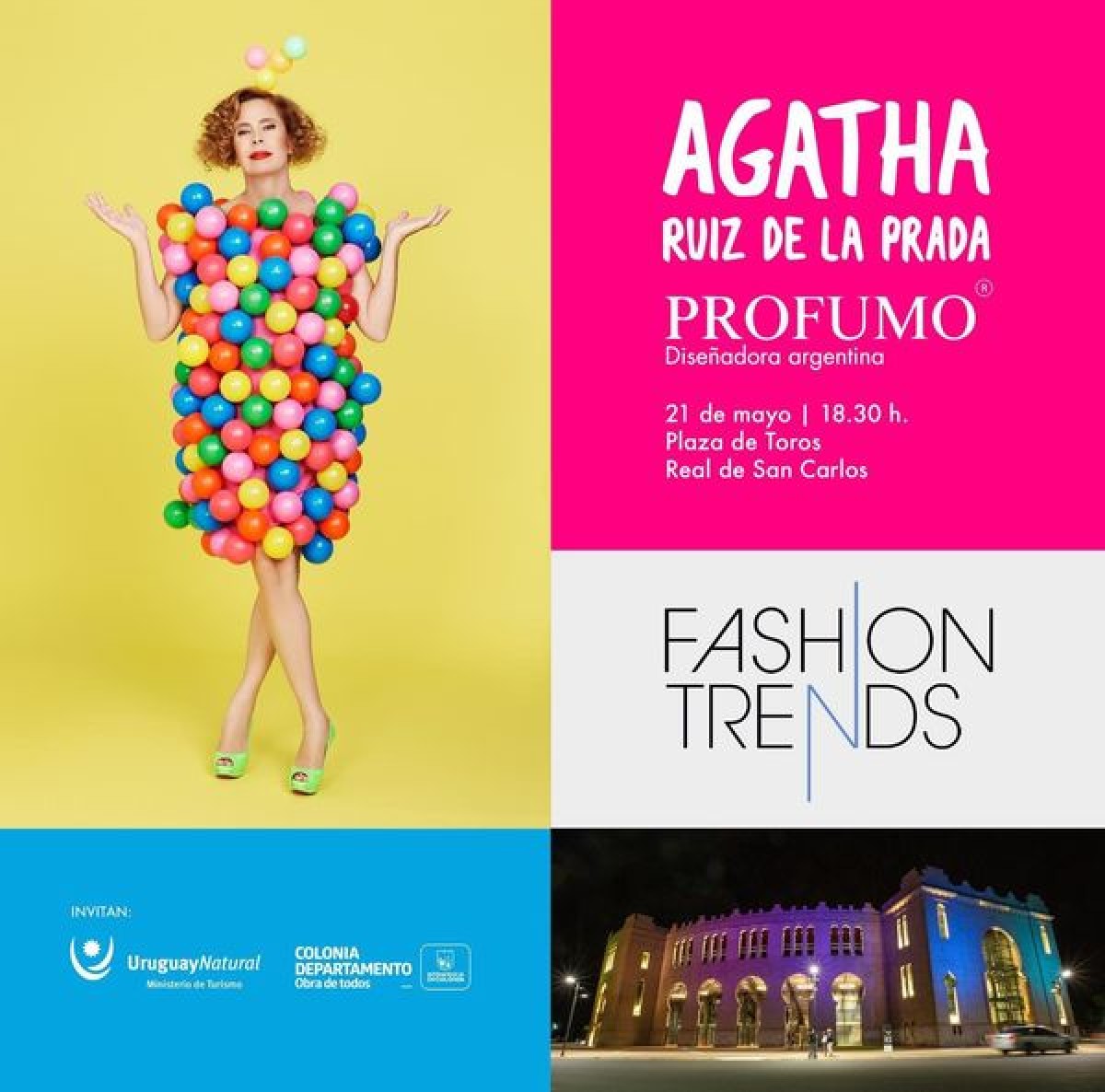 La famosa dise&ntilde;adora Agatha Ruiz de la Prada llega a la Plaza de Toros de Colonia