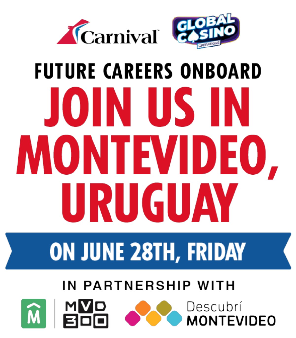 Oportunidad laboral en Montevideo de conocer el mundo en cruceros