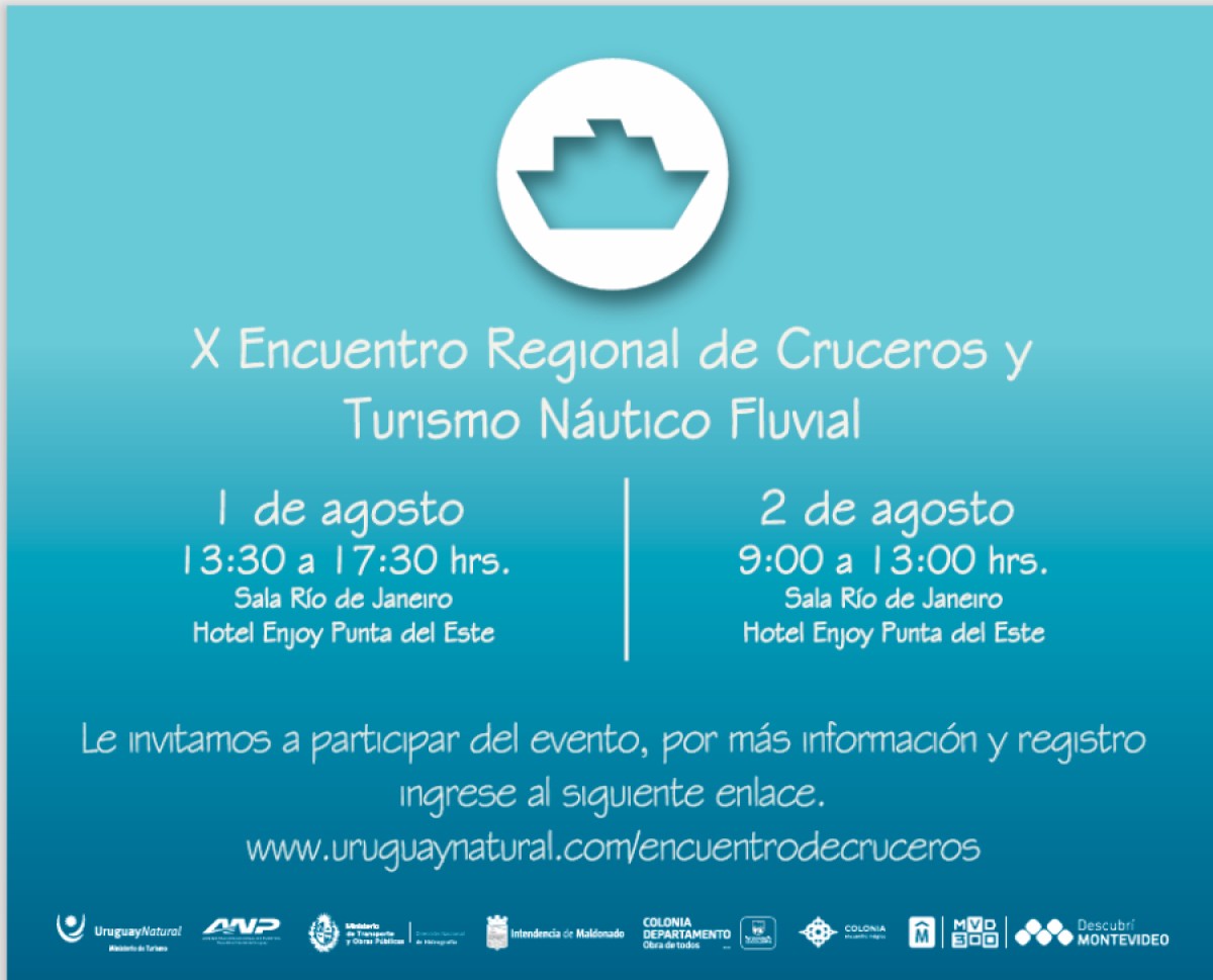 El X Encuentro Regional de Cruceros y Turismo N&aacute;utico Fluvial ser&aacute; en Punta del Este