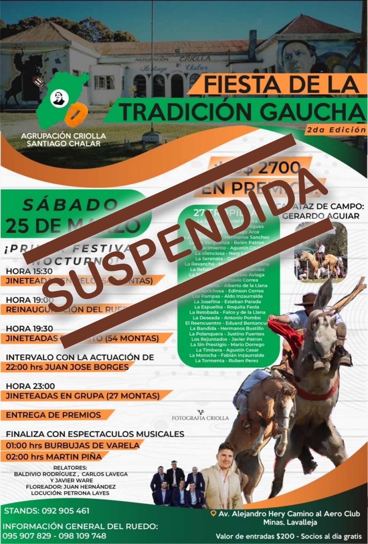 (SUSPENDIDA) 2&ordf; Fiesta de la Tradici&oacute;n Gaucha en Minas